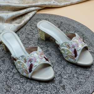 Kolhapuri Design Heel-Hand Embroidered with Thread